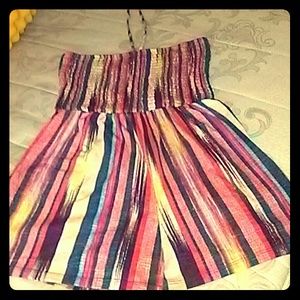 Tube top one piece short set